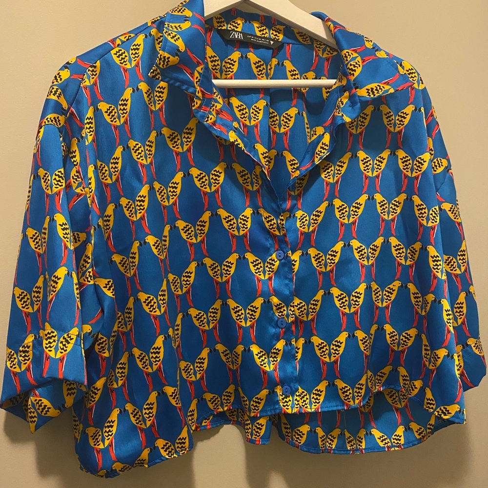 Zara button-up crop top